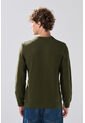 KOAJ Suéter Tejido Verde Cuello Redondo Con Texturas De Rayas de Koaj