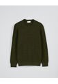 KOAJ Suéter Tejido Verde Cuello Redondo Con Texturas De Rayas de Koaj