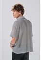 KOAJ Camisa Cuello Resort Blanca Con Rayas Negras Y Botones de Koaj