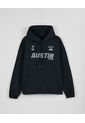 KOAJ Buzo Oversize Negro Perchado Con Capota Y Arte College de Koaj