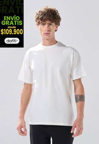 KOAJ Camiseta Manga Corta Crema En Algodón Cuello Redondo Koaj