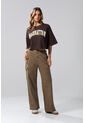 KOAJ Camiseta Café Oscura Crop Top Oversize Con Arte College de Koaj