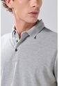 KOAJ Camiseta Gris Medio Polo Con Cuello En Rectilíneo de Koaj