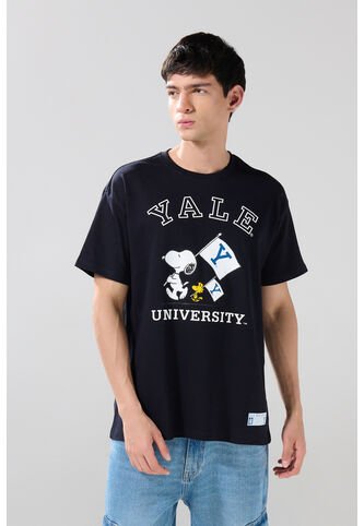 KOAJ Camiseta De Snoopy & Yale Azul Intensa Con Manga Corta Koaj
