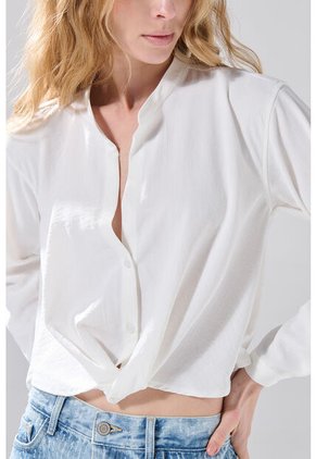 KOAJ Blusa Manga Larga Con Cruce Delantero