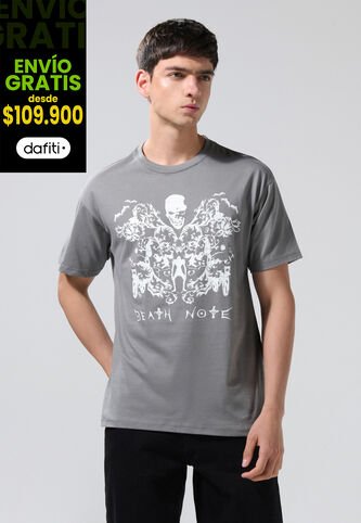KOAJ CAMISETA MANGA LARGA CORTA GRIS DISEÑO DE DEATH NOTE Koaj