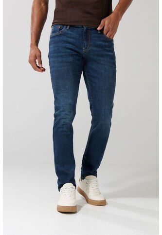 Jean Skinny Tiro Bajo Azul Oscuro Ajustado Con Bolsillos Koaj