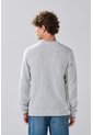 KOAJ Suéter Cuello Redondo Gris Claro Con Texturas Localizadas de Koaj