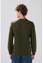 KOAJ Suéter Tejido Verde Cuello Redondo Con Texturas De Rayas de Koaj