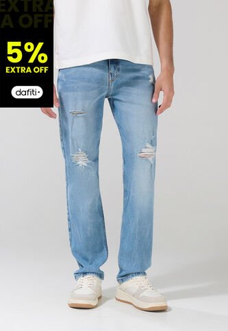 KOAJ Jean Ceñido Skinny Azul Medio Con Desgastes Y Tiro Bajo Koaj