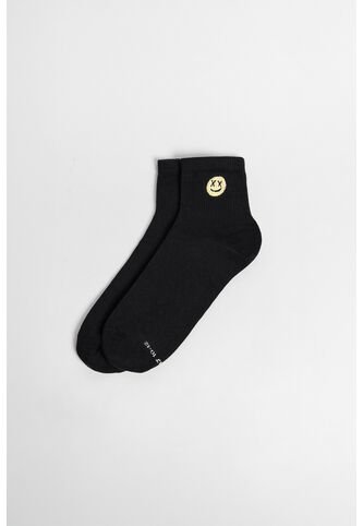 KOAJ Medias Cortas Unicolores Con Bordado De Carita. Koaj