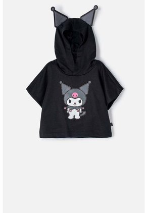 Camiseta De Kuromi Con Capucha Negro Para Niña. 10
