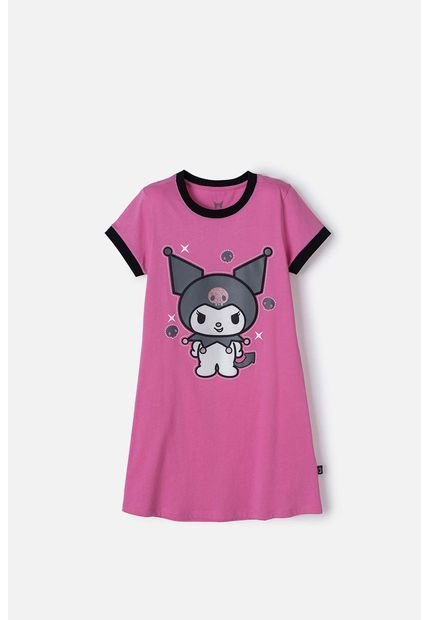 Pijama De Kuromi Rosada Y Negra Tipo Batola Para Niña 8