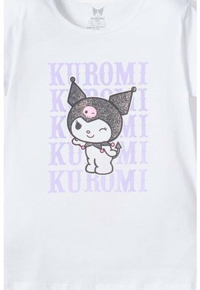 Camiseta De Kuromi Manga Corta Blanco Para Niña 6