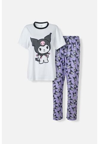Pijama De My Melody & Kuromi Blanca Y Multicolor De Pantalón Largo Para Mujer XL KUROMI