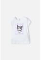 Camiseta De Kuromi Manga Corta Blanco Para Niña 8 de KUROMI
