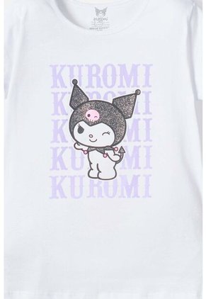 Camiseta De Kuromi Manga Corta Blanco Para Niña 8