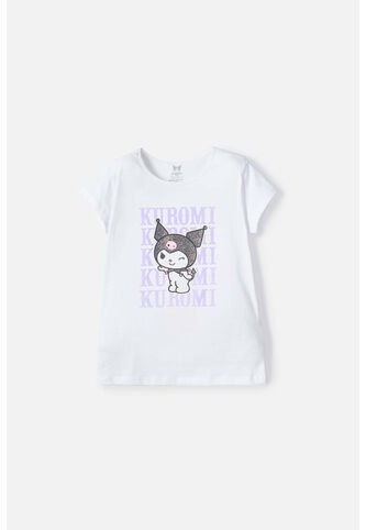 Camiseta De Kuromi Manga Corta Blanco Para Niña 6 KUROMI