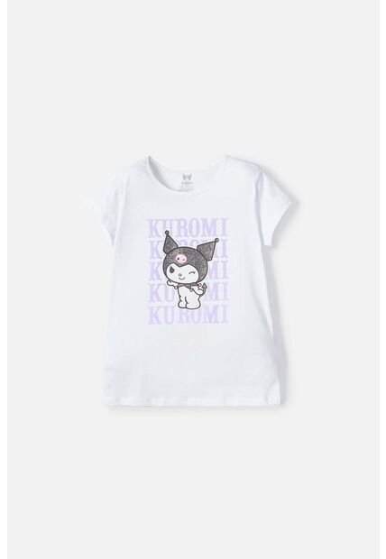 Camiseta De Kuromi Manga Corta Blanco Para Niña 10