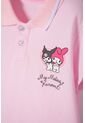 Camiseta Tipo Polo De My Melody & Kuromi Rosada Para Niña 10 de KUROMI