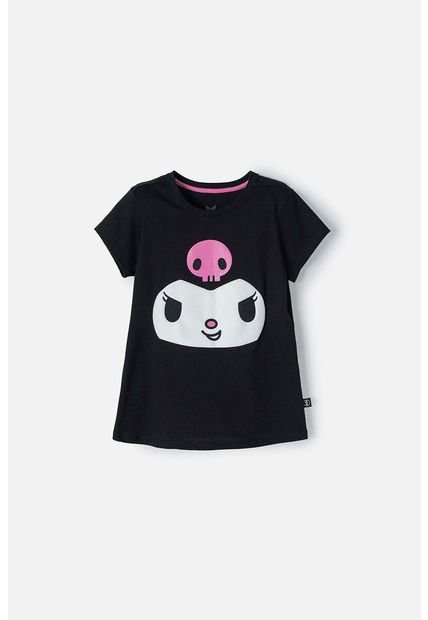 Camiseta De Kuromi Manga Corta Negra Para Niña 8