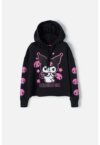 Buzo De Kuromi Negro Con Capucha Para Niña 14 KUROMI