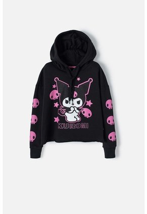 Buzo De Kuromi Negro Con Capucha Para Niña 14