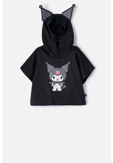 Camiseta De Kuromi Con Capucha Negro Para Niña. 10