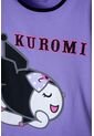 Pijama De Kuromi Lila Y Negra Con Pantalón Largo Para Niña 8 de KUROMI