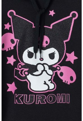 Buzo De Kuromi Negro Con Capucha Para Niña 14