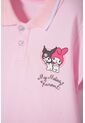 Camiseta Tipo Polo De My Melody & Kuromi Rosada Para Niña 12 de KUROMI
