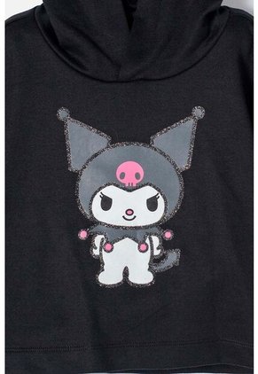 Camiseta De Kuromi Con Capucha Negro Para Niña. 4