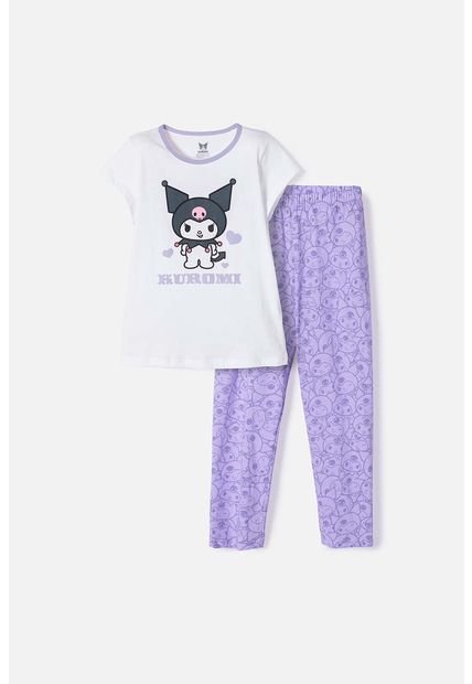 Pijama De Kuromi Con Pantalón Largo Multicolor Para Niña