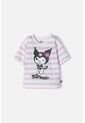 Camiseta De Kuromi Rosada Y Blanca Con Diseño A Rayas Para Niña 6 de KUROMI