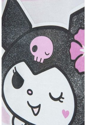 Camiseta De Kuromi Rosada Y Blanca Con Diseño A Rayas Para Niña 6
