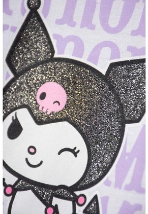 Camiseta De Kuromi Manga Corta Blanco Para Niña 8