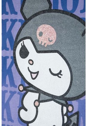 Camiseta De Kuromi Lila Y Negra Estampada En Frente Para Niña 8