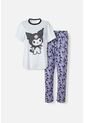 Pijama De My Melody & Kuromi Blanca Y Multicolor De Pantalón Largo Para Mujer XS de KUROMI