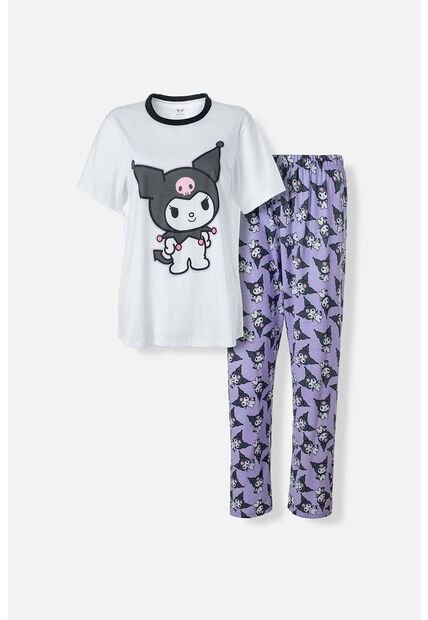 Pijama De My Melody & Kuromi Blanca Y Multicolor De Pantalón Largo Para Mujer XS