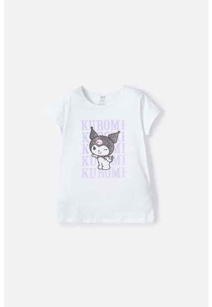 Camiseta De Kuromi Manga Corta Blanco Para Niña 12