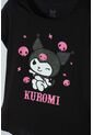 Camiseta De Kuromi Manga Corta Negro Para Niña 12 de KUROMI