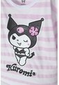 Camiseta De Kuromi Rosada Y Blanca Con Diseño A Rayas Para Niña 6 de KUROMI
