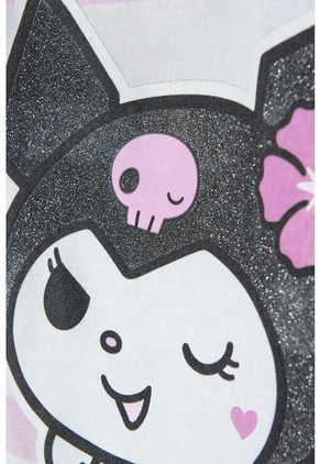 Camiseta De Kuromi Rosada Y Blanca Con Diseño A Rayas Para Niña 6