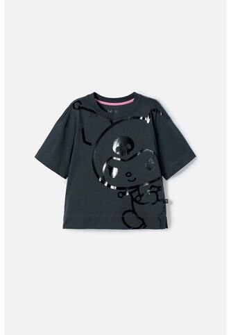 Camiseta De My Melody & Kuromi Gris Manga Corta Para Niña 10 KUROMI