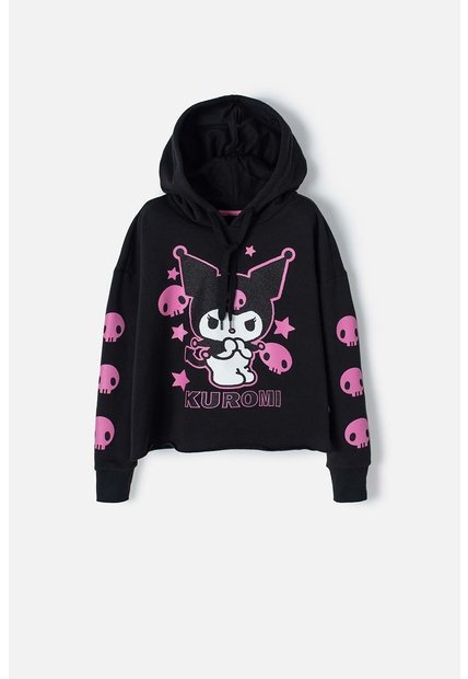 Buzo De Kuromi Negro Con Capucha Para Niña 14