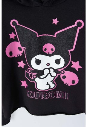 Buzo De Kuromi Negro Con Capucha Para Niña 14
