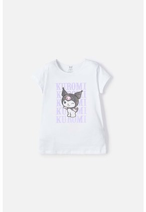 Camiseta De Kuromi Manga Corta Blanco Para Niña 4