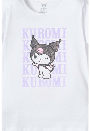 Camiseta De Kuromi Manga Corta Blanco Para Niña 4