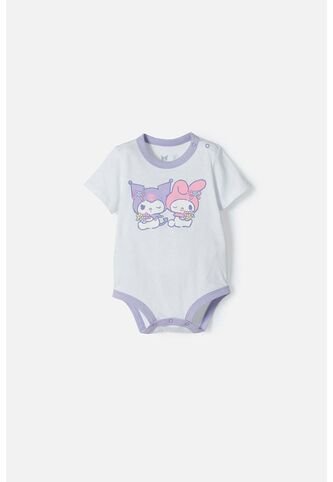 Body De My Melody & Kuromi Blanco Con Broches En Entrepierna Para Bebé Niña 9-12 KUROMI