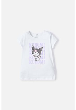 Camiseta De Kuromi Manga Corta Blanco Para Niña 8